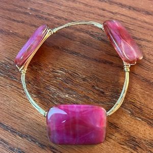 Handmade Bracelet with Pink Stone